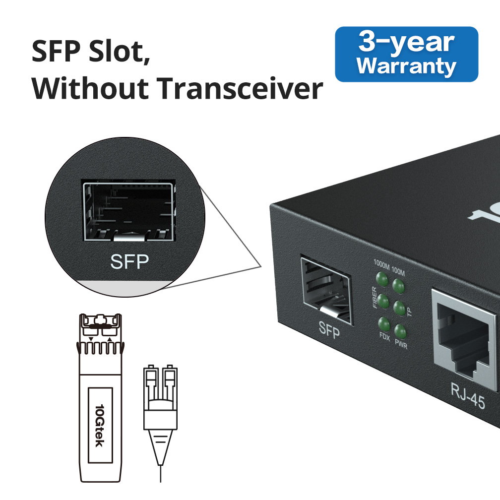 1-25G Media Converter SFP Slot without SFP Module