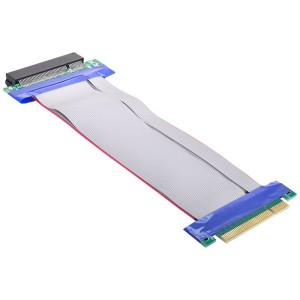 Pcie Ribbon PCIe X8 male to female slot riser card extension ribbon cable 18cm - 10Gtek