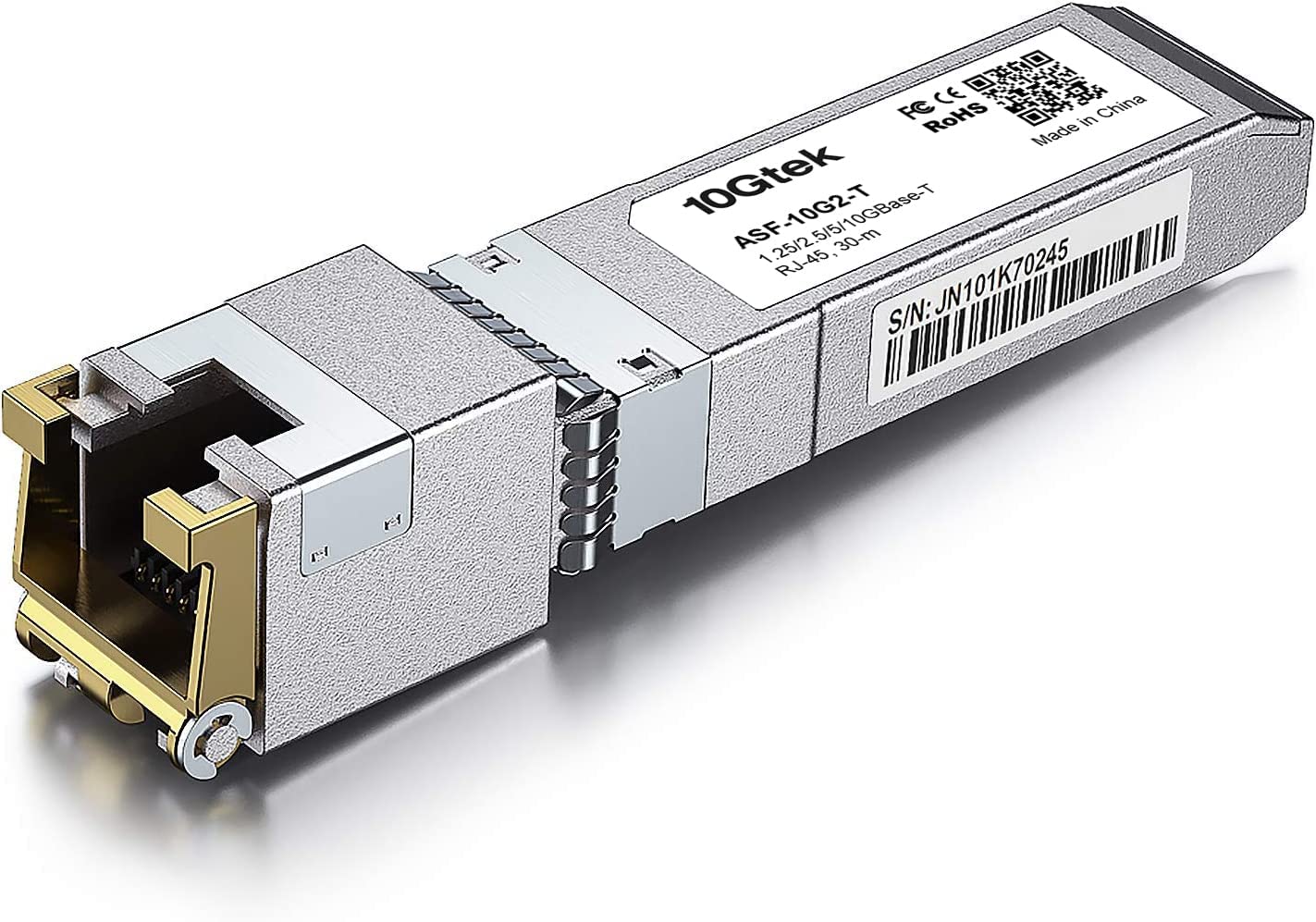 1G/2.5G/5G/10GBase-T SFP+ multi-rate 30m Copper RJ-45 DOM