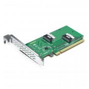 PCIe to SFF-8654 Adapter for U.2 NVMe SSD, PCIe4.0 X16, (2x) 8i SFF-8654