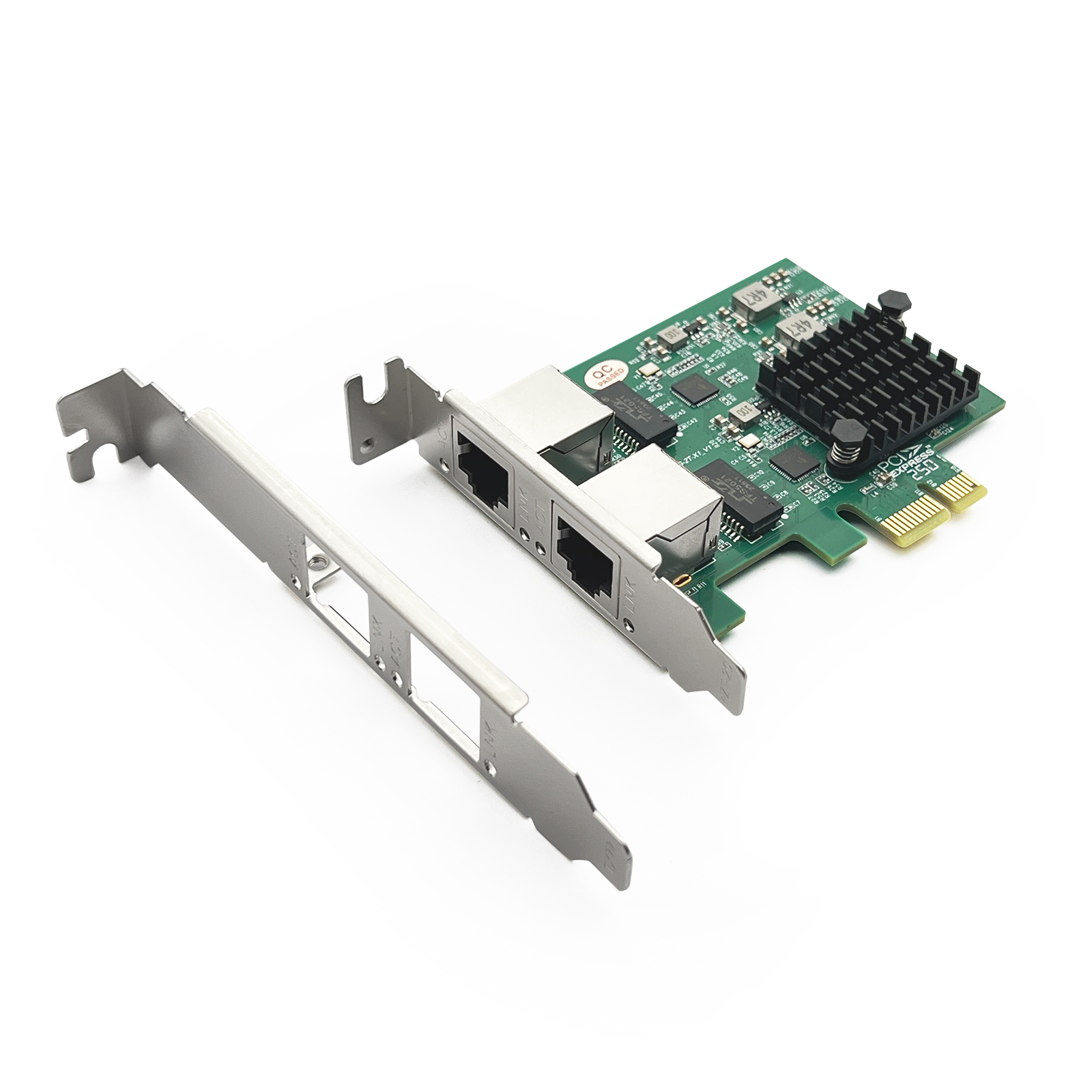 100M/1000M/2.5G NIC Network Card, dual RJ-45 Port, with Realtek RTL8125BG controller, support Windows/ Windows Server/Linux/Ubuntu/Centos/Vmware
