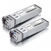 A Pair of 10GBase-LR 10G SFP+ BiDi DOM 20km Single LC SMF Transceiver Module, -40~85°C