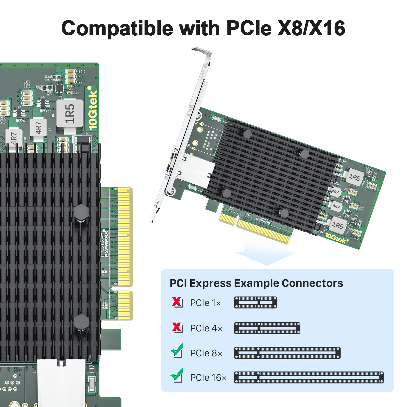 10Gtek 10Gb/s Converged Network Adapter (CNA)/NIC, Single