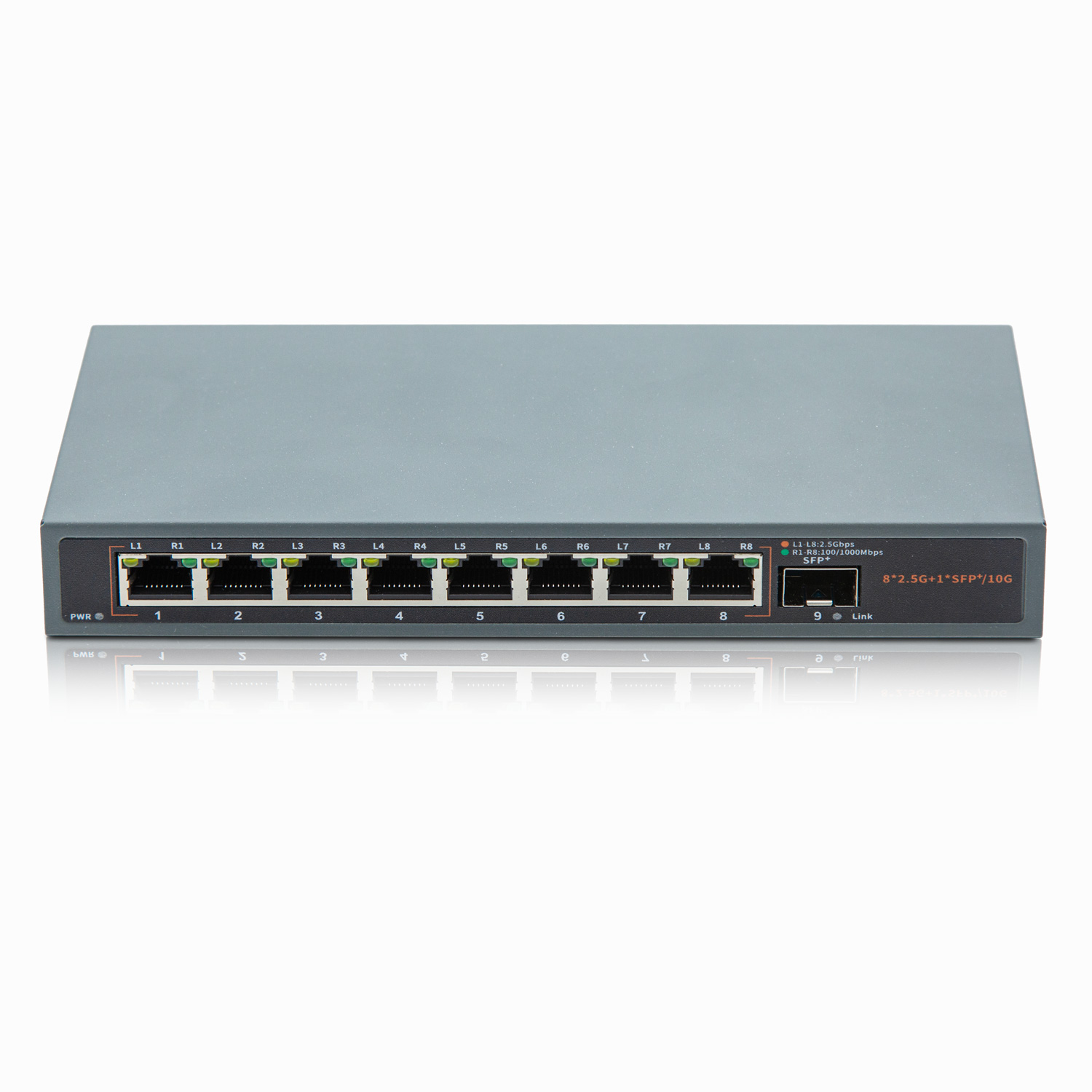 2.5G/10G Switch (8 x 2.5G RJ45 + 10G SFP+), Unmanaged, supports 10/100/1000/2500 Base-T