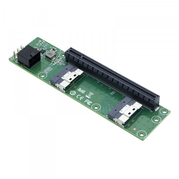 Dual SlimSAS 8i to PCIe X16 Slot adapter, GEN4