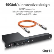 40G Media Converter, QSFP+ to (4x) SFP+ Slots