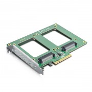 PCIe 3.0 to (2x) U.2 SFF-8639 Adapter, X8, for 2.5? U.2 NVMe SSD or 2.5" SATA SSD