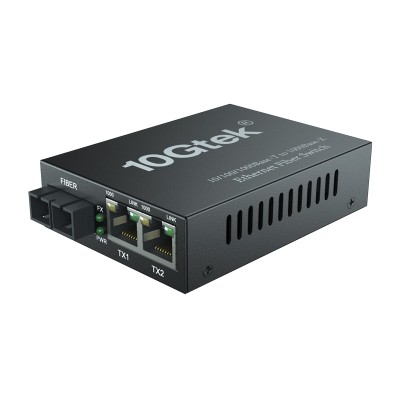 3-Port 1-25G Desktop Fiber Switch- with SC Fiber- 20 km