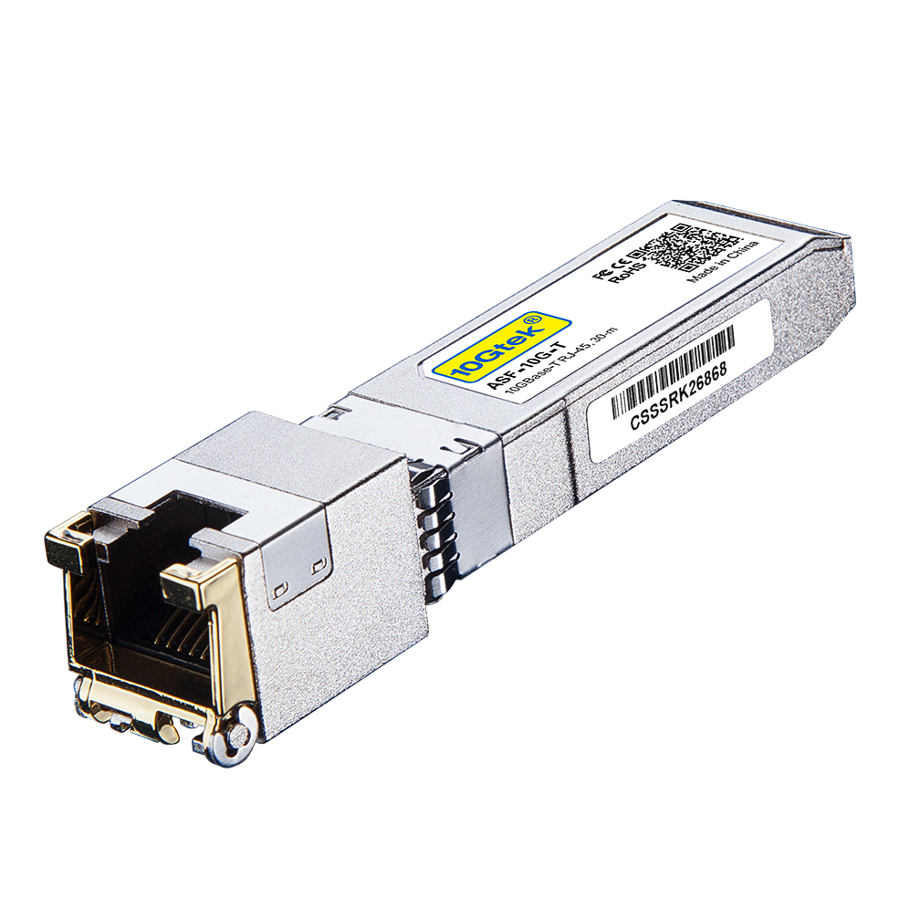 Nvidia compatible, 10GBase-T SFP+ Transceiver, up to 80 meters @CAT.6a, -40~85°C for