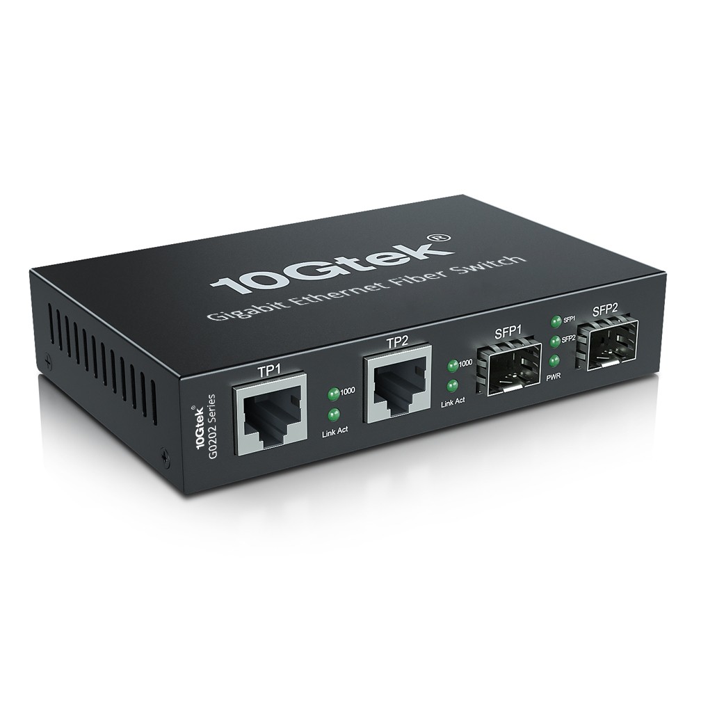 4 Ports 1-25G Desktop Fiber Switch with -2- SFP slots