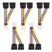 4Pin Female LP4 to 2 SATA Female Power Extension Cable