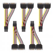 6Pin PCIe to Dual Male SATA Power Extension Cable