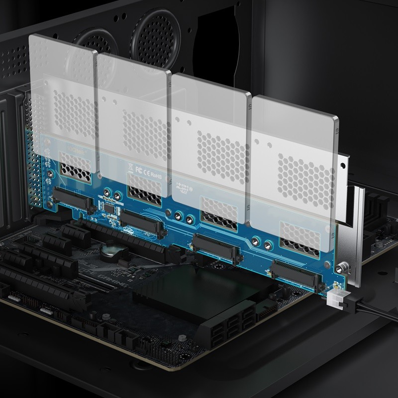PCIe 3.0 to (4) U.2 SFF-8639 Adapter, X16, for 2.5