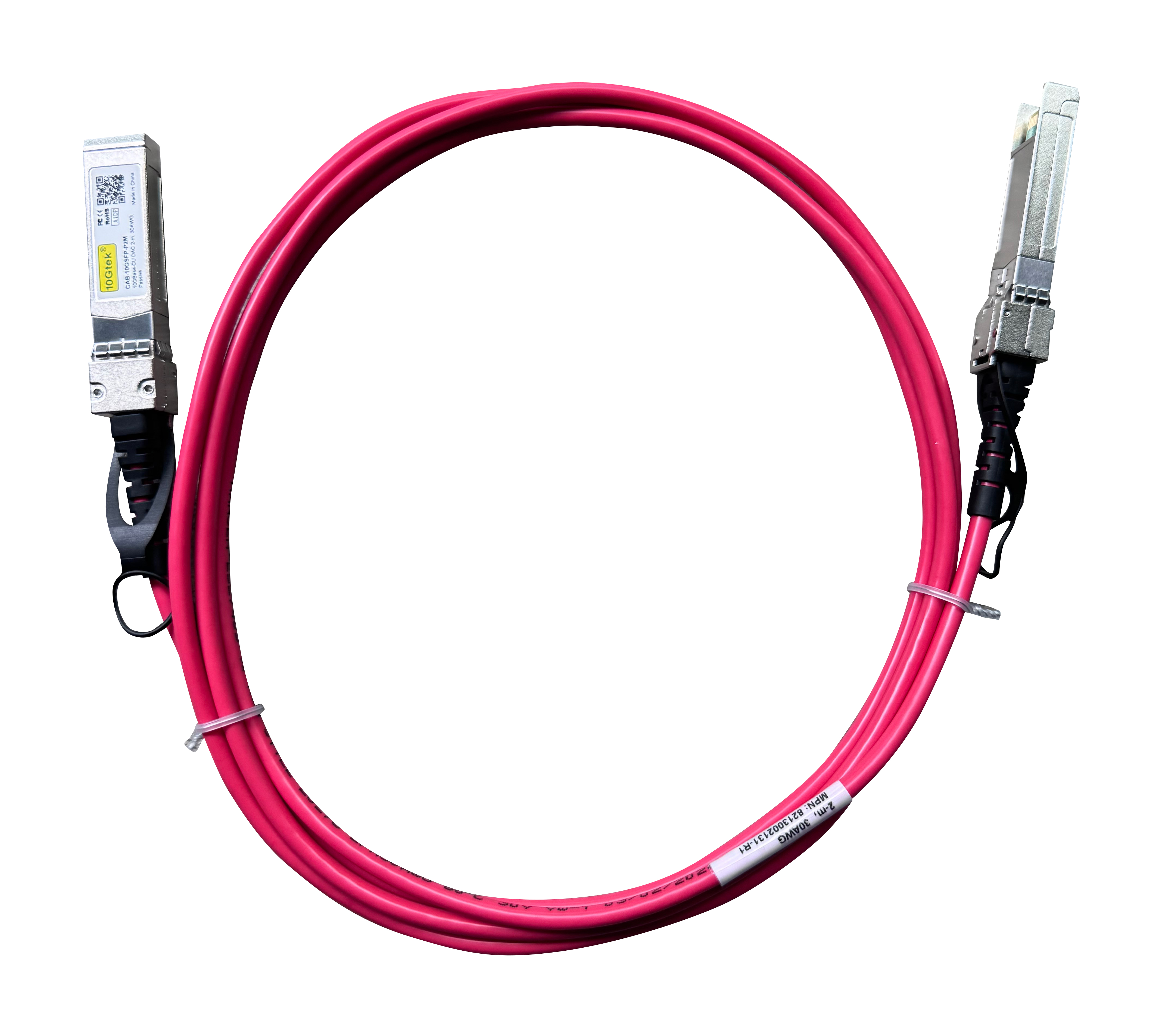 2m(7ft) 10G SFP+ to SFP+ Twinax Copper Passive DAC Cable (Red) for