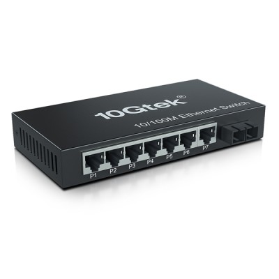 8-Port Fast Ethernet Switch- with 1 Port Fiber -Dual SC-20 km- Unmanaged