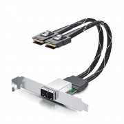 Minisas Extender cable, 2 channel SFF-8087 connector to SFF-8644 slot, 30AWG