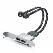 Minisas HD Extender cable, 2 channel SFF-8643 connector to SFF-8088 slot, 30AWG