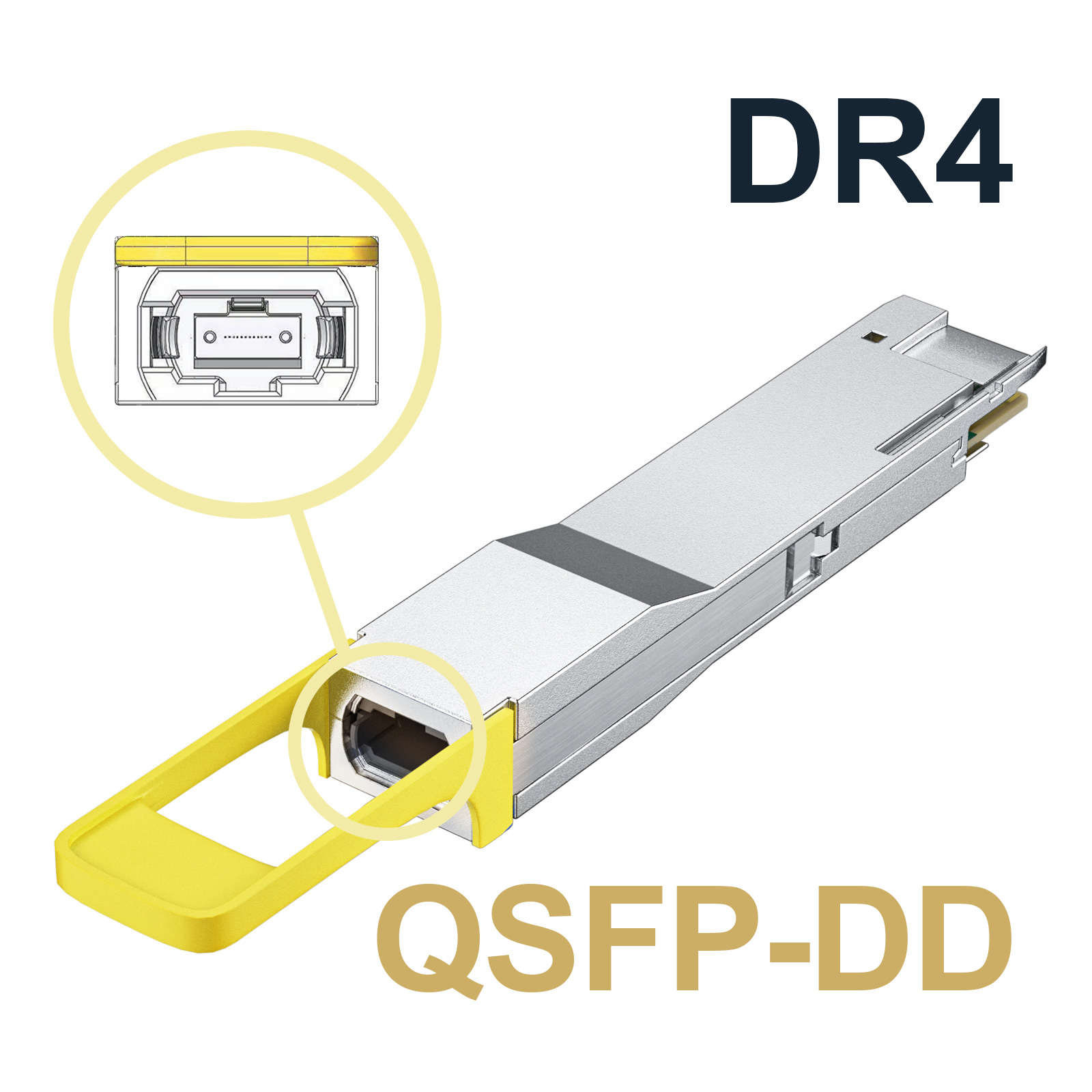 400Gb/s QSFP-DD DR4, MPO-12 APC SMF, 500-m