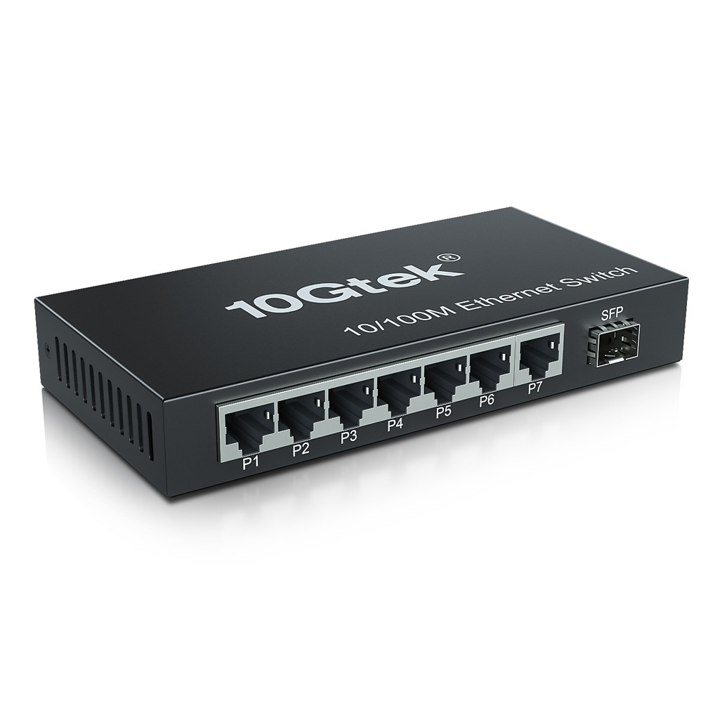 8 Port Fast Ethernet Desktop Fiber Switch, with SFP slot