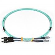 FC to MU, Duplex MMF, OM3 (50/125μm) LSZH Fiber Optic Patch Cable