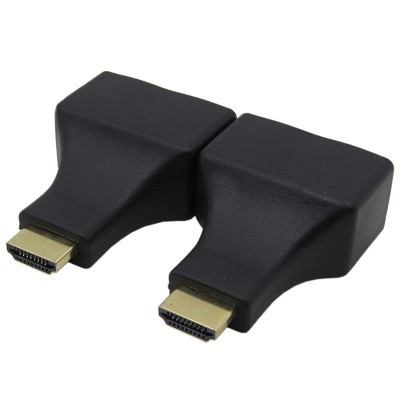 HDMI to Dual port RJ45 Extender by Cat5e Cat6 Cable- 30M- 100ft for 1080p