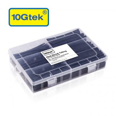 Heat Shrink Tubing- 154Pcs Kit -Black- 6 sizes- Shrinkage Ratio 2-1