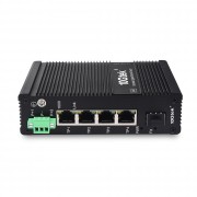 Industrial 4 RJ45 ports - 1 SFP Slot Media Converter IP40 5 port Gigabit Ethernet Fiber Switch