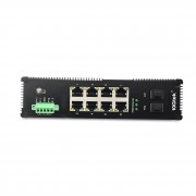 Industrial 8 RJ45 ports - 2 SFP Slot Media Converter IP40 10 ports Gigabit Ethernet Fiber Switch