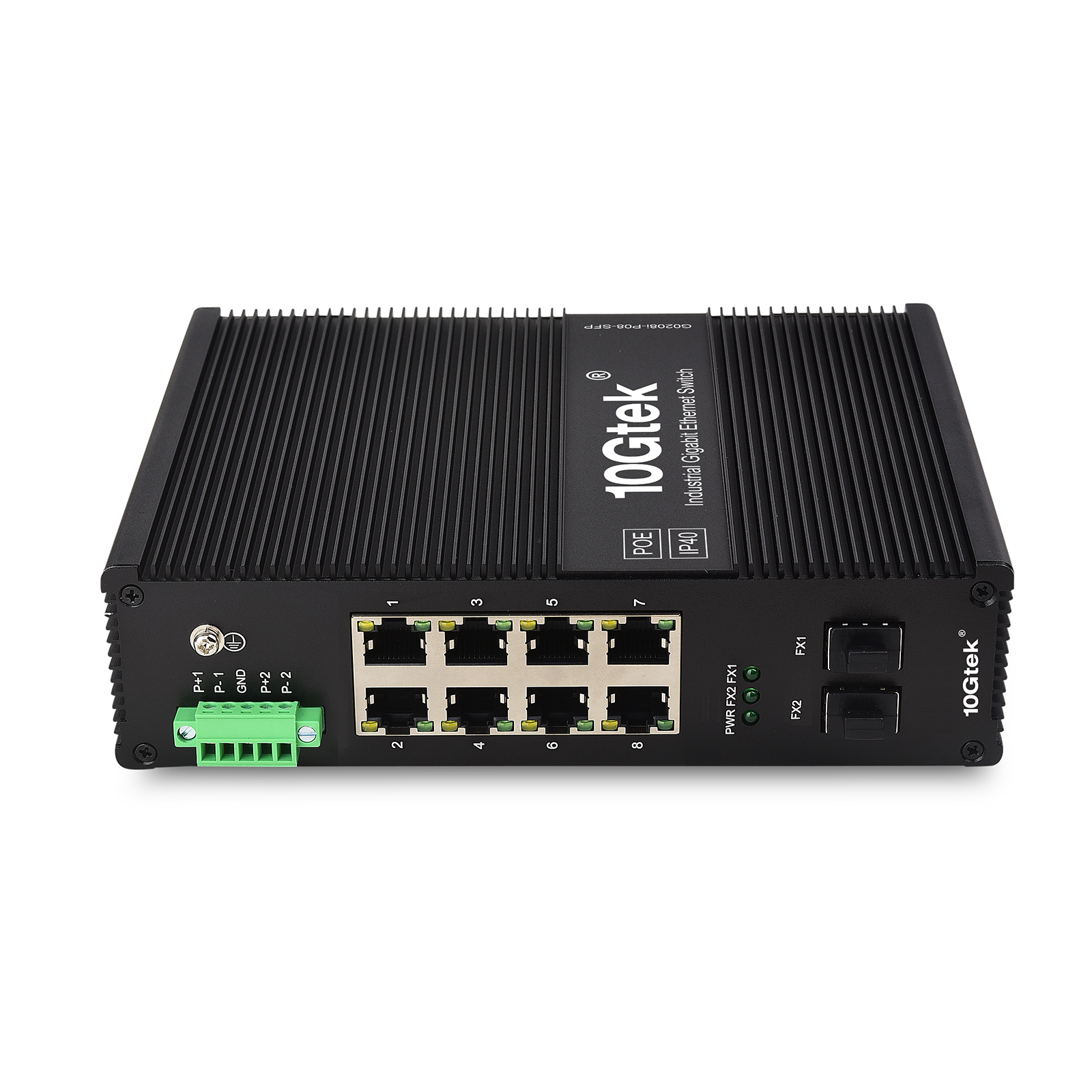 Industrial 8 RJ45 ports - 2 SFP slots Media Converter