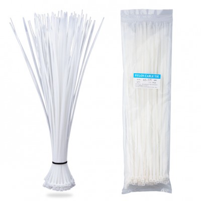 Nylon Zip Ties-100 pcs- 14-6 x 0-18 inch- White- UL Certified
