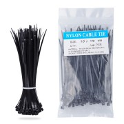 Nylon Zip Ties-100 pcs- 4 x 0-1 inch- Black- UL Certified