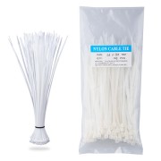 Nylon Zip Ties-100 pcs- 6 x 0-14 inch- White- UL Certified