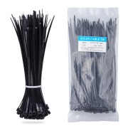 Nylon Zip Ties-100 pcs- 8 x 0-18 inch- Black- UL Certified