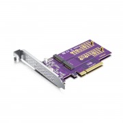 PCIe 3.0 to NVMe (2x) M.2 Adapter for M.2 (M Key) SSD, X8