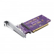 PCIe 3-0 X16 to 4x M-2 NVMe SSD Adapter Card