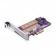 PCIe 3-0 x4 to M-2 NVMe-SATA SSD Adapter Card