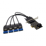 PCIe X1 to RS-485 Serial Card- with Cable 44 pin breakout to -4- DB9