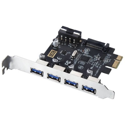 PCIe to (4x) USB 3.0 Expansion Card, PCIe USB Add in Card , Internal ...