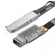 QSFP28 to QSFP28 cage with flat cable in nylon jacket