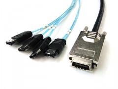 SAS -SFF-8470- to -4- ESATA Cable 1M