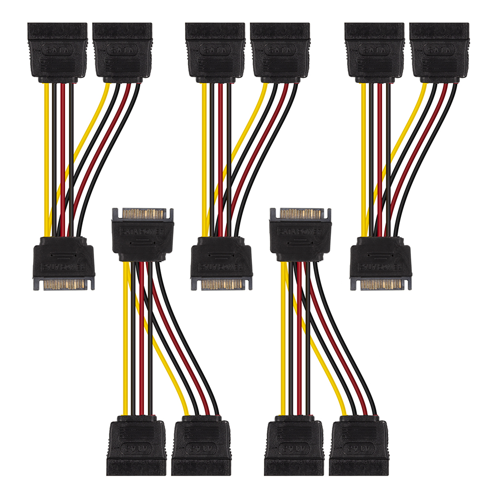 SATA Male to 2 Female Power Extension Cable