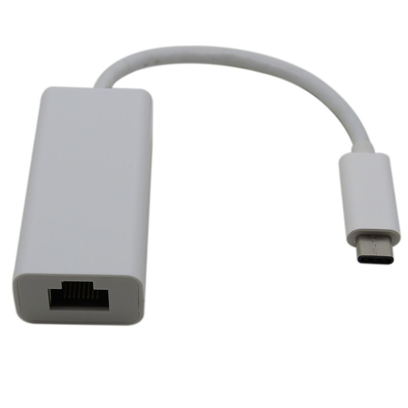 Type C 31 to RJ45 Adapter, High speed Ethernet 10 100 1000M Gigabit, 23CM, White