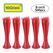 Zip Ties - 500pcs- Self-Locking 8 Inch Nylon Cable Ties in Red UL Certificated