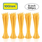 Zip Ties -500pcs- Self-Locking 8 Inch Nylon Cable Ties in Yellow UL Certificated