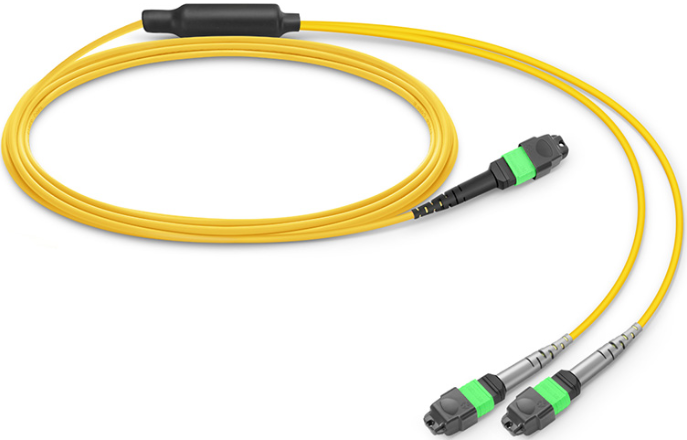 OS2 MPO-12/APC to 2x MPO-12/APC, Single mode 1:2 Splitter fiber Cable, for 400G OSFP DR4 or QSFP112 DR4, or 800G OSFP DR8 transceiver, comparable to Nvidia MFP7E40-Nxxx